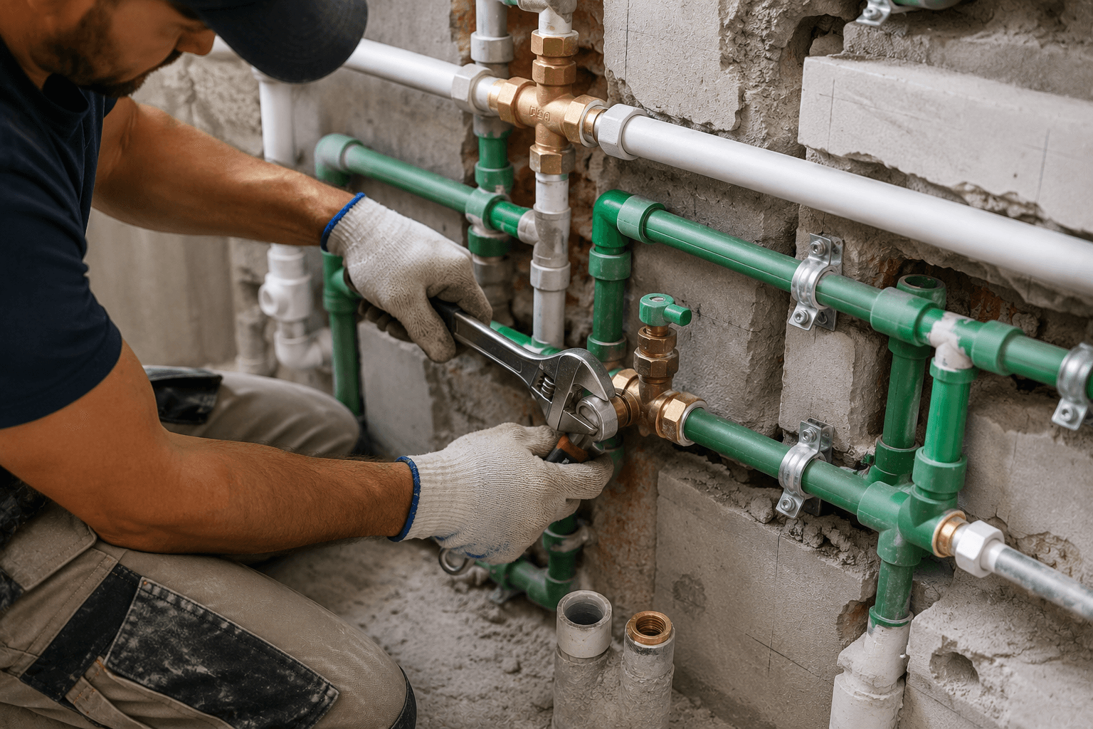 Tubulação de instalações hidráulicas de água quente e fria